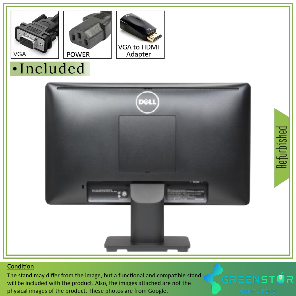  Refurbished(Good) -Dell E Series E1914H 18.5" Widescreen 1366x768 HD LED Backlight LCD TN Monitor